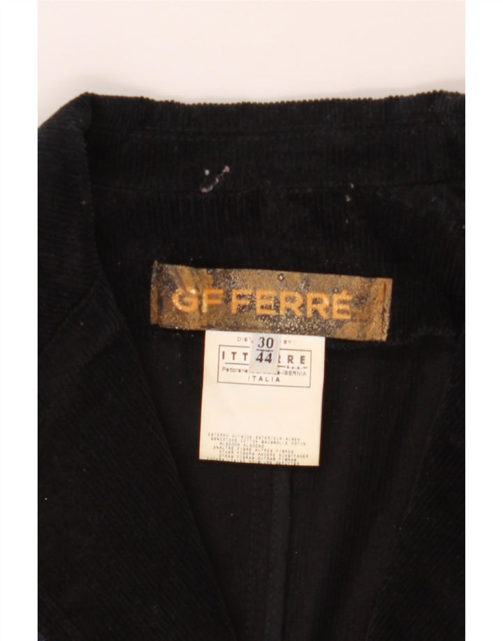 GF FERRE Womens 2 Button Corduroy Blazer Jacket IT 44 Medium Navy Blue Vintage GF Ferre and Second-Hand GF Ferre from Messina Hembry 