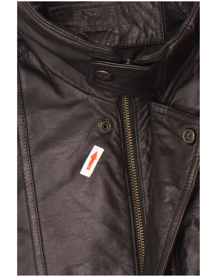 WESTBURY Ανδρικό Δερμάτινο Μπουφάν IT 52 XL Μαύρο Δερμάτινο