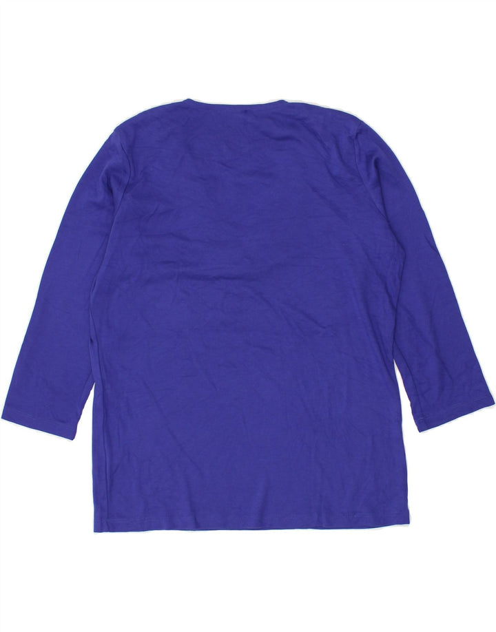 L.L.BEAN Womens Top 3/4 Sleeve UK 10 Small Blue Cotton | Vintage L.L.Bean | Thrift | Second-Hand L.L.Bean | Used Clothing | Messina Hembry 