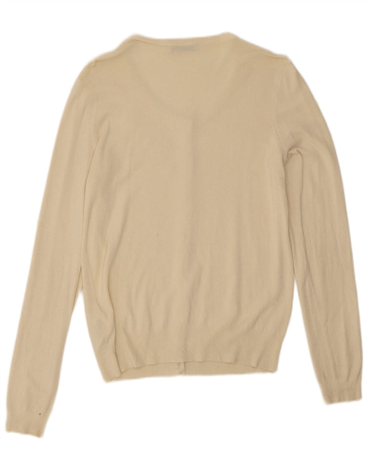 Liu Jo γυναικείο πουλόβερ ζακέτα υπερμεγέθη UK 10 Small Off White Viscose