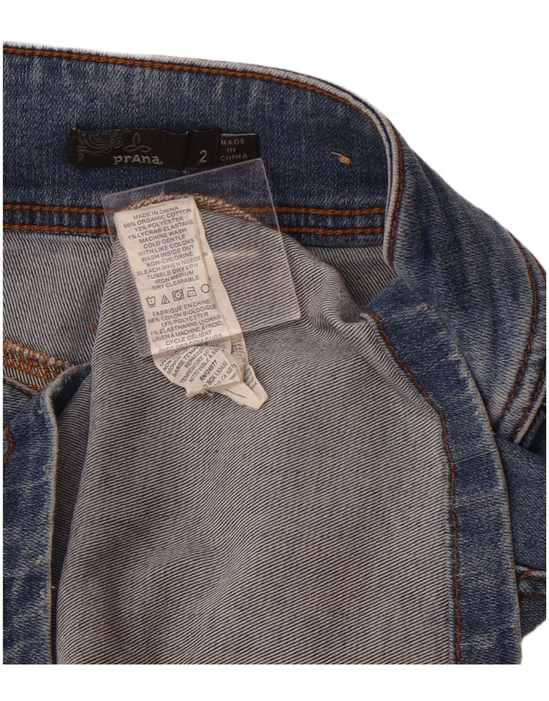 PRANA Γυναικεία τζιν φούστα ψηλόμεση us 2 XS W26 Μπλε βαμβακερή