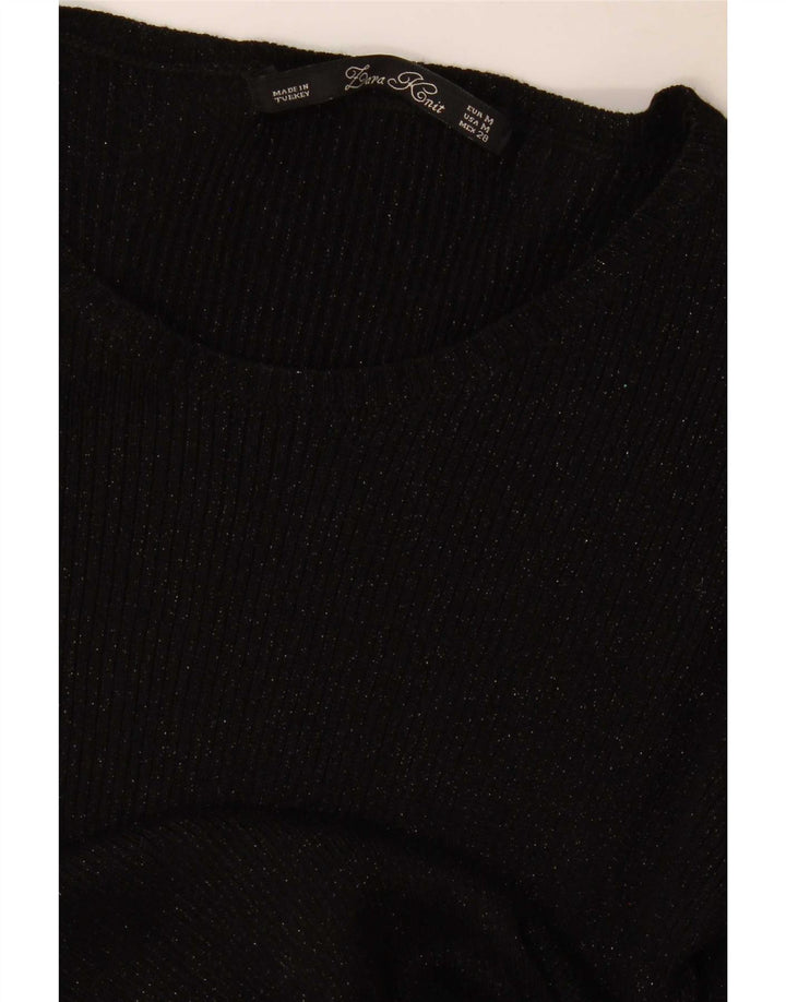 Zara γυναικείο μπλουζάκι μακρυμάνικο UK 12 Medium Black Flecked