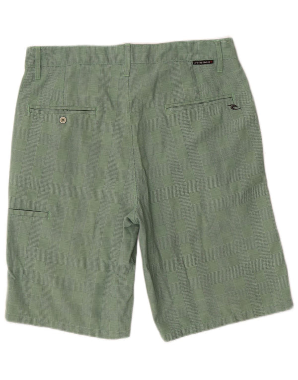 Ανδρικό σορτς Cargo Rip Curl W32 με μεσαίο πράσινο τσεκ πολυεστέρα
