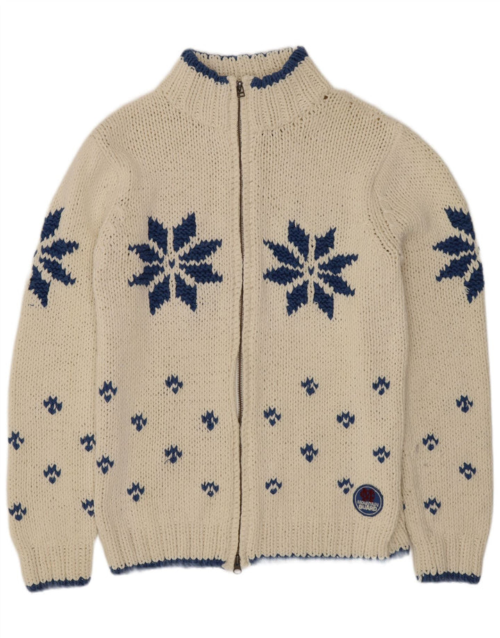 Ανδρικό πουλόβερ με ζακέτα Marlboro Classics Medium Off White Fair Isle Retro