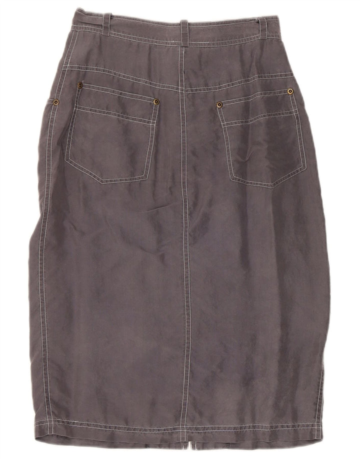 Vintage Γυναικεία Midi Φούστα Small W24 Grey Silk