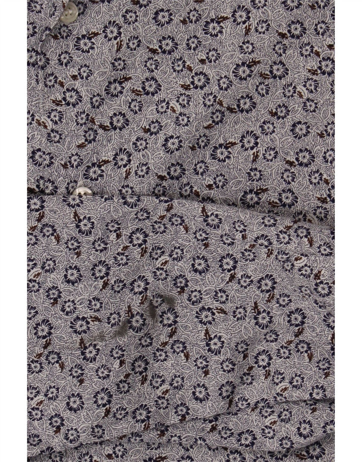 Vintage Ανδρικό πουκάμισο Μεσαίο Μπλε Floral