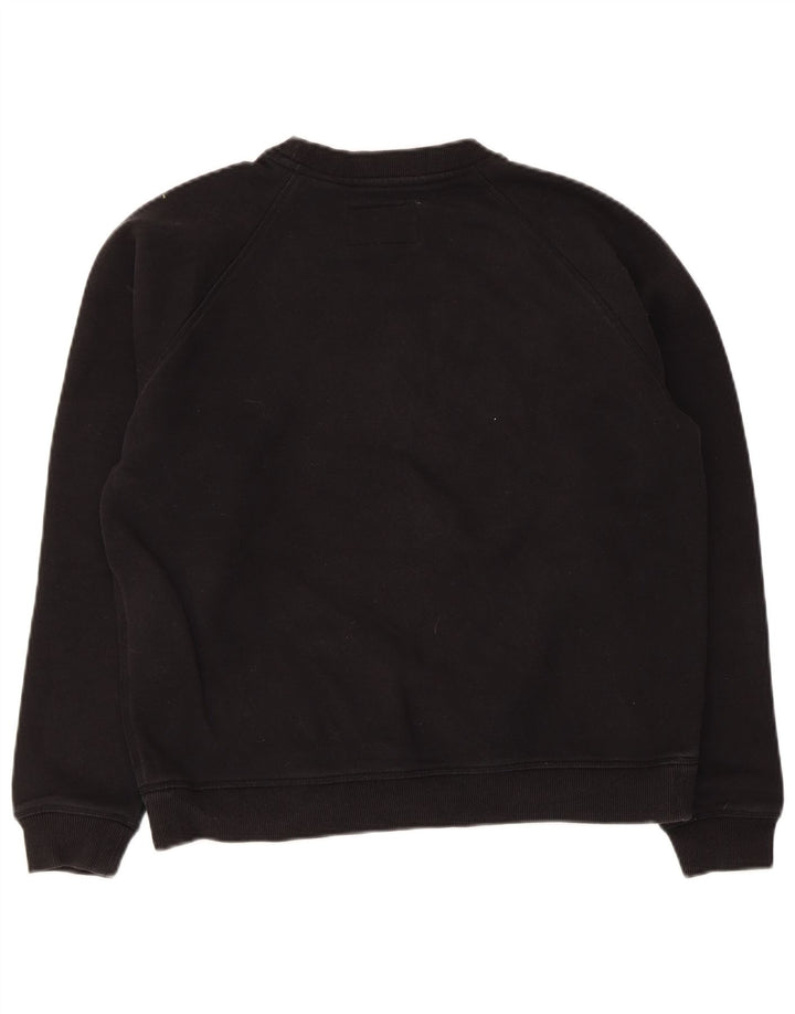 Jack Wills Γυναικείο Φούτερ γραφικό Jumper UK 12 μεσαίο μαύρο βαμβακερό