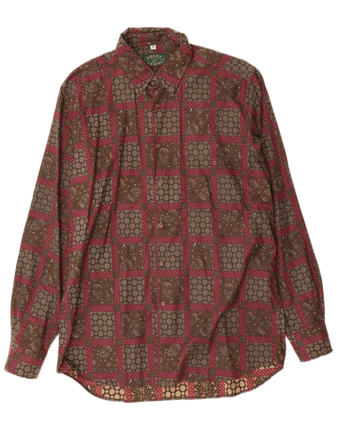 Ανδρικό πουκάμισο Green Leaves Μέγεθος 38/39 Medium Red Paisley Viscose