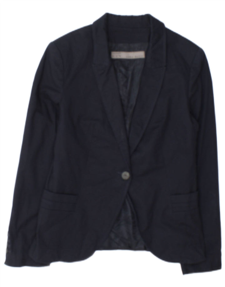 Zara Γυναικείο μπλέιζερ 1 κουμπιού μπουφάν UK 12 Medium Navy Blue