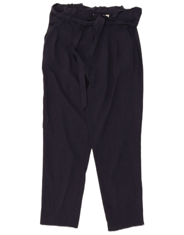 Zara Γυναικείο παντελόνι Chino με καρφίτσες Small W26 L25 Navy Blue