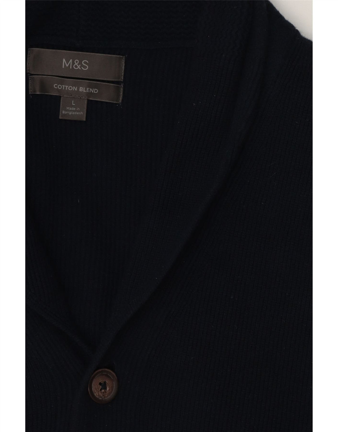 Ανδρικό πουλόβερ ζακέτα MARKS & SPENCER Μεγάλο μπλε βαμβακερό