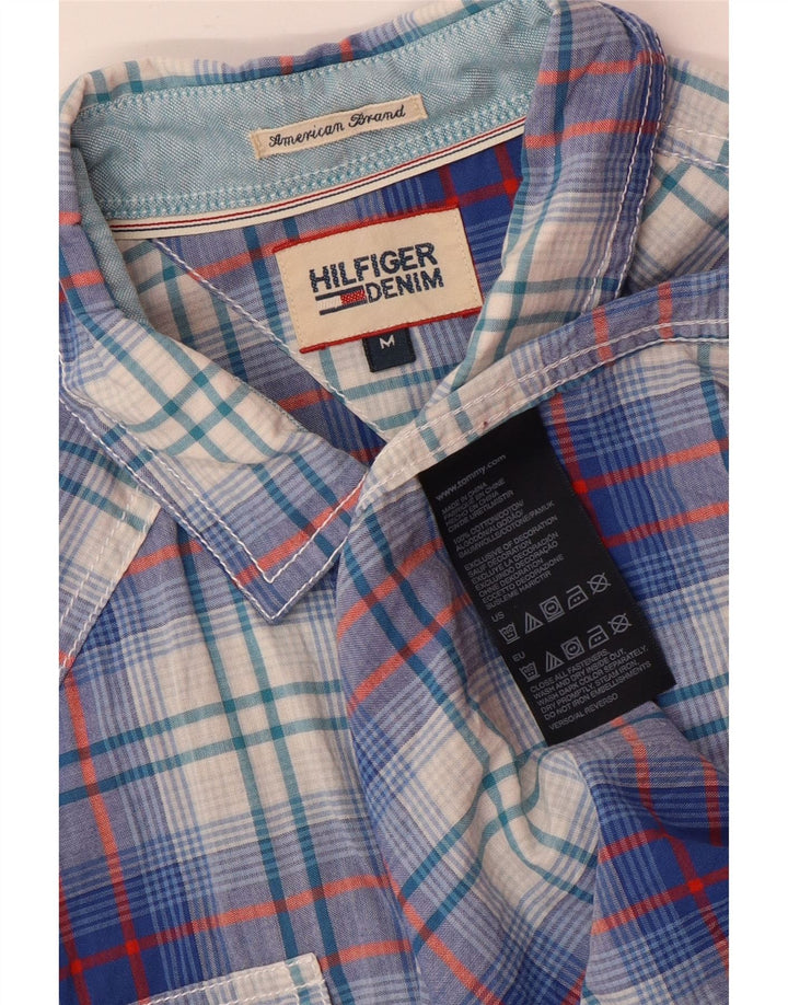 Ανδρικό πουκάμισο Tommy Hilfiger γραφικό κοντομάνικο μεσαίο μπλε βαμβακερό