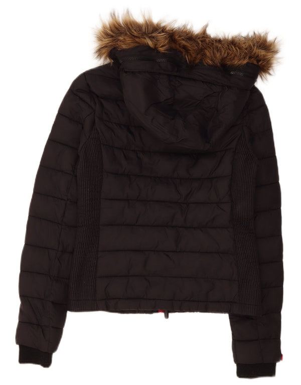 Superdry γυναικείο μπουφάν με κουκούλα UK 10 Small Black Polyester