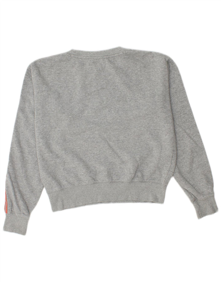 Champion Womens Crop Oversized Φούτερ Jumper UK 10 Small Grey Flecked
