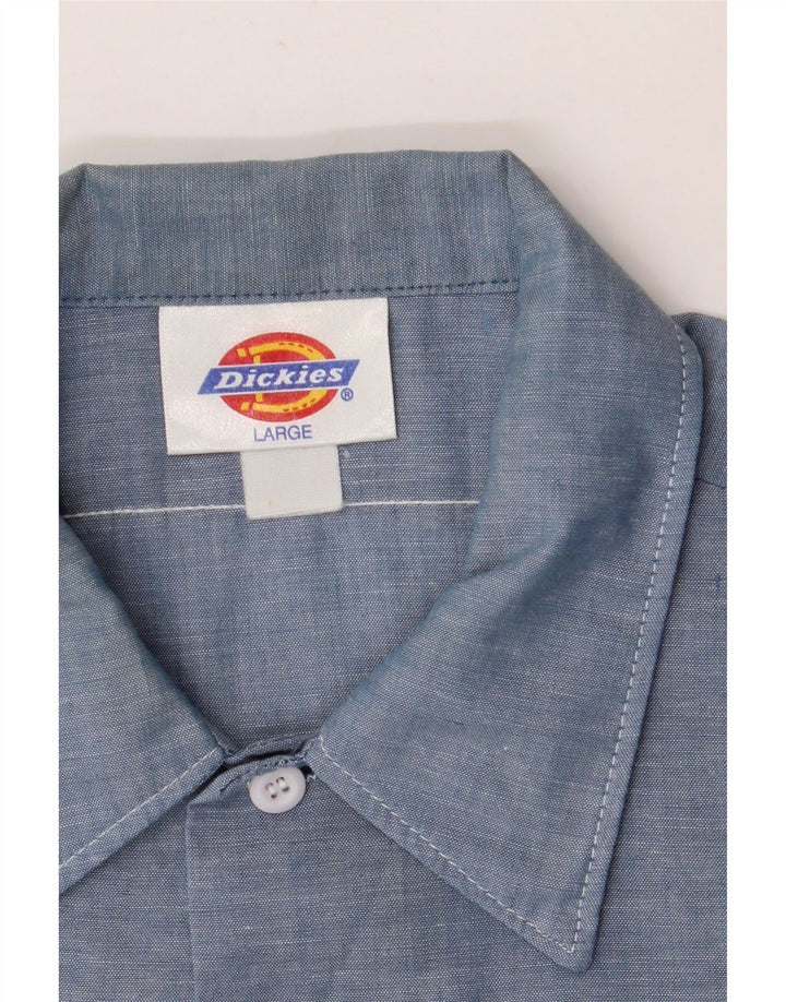 DICKIES Ανδρικό κοντομάνικο πουκάμισο μεγάλο μπλε βαμβακερό