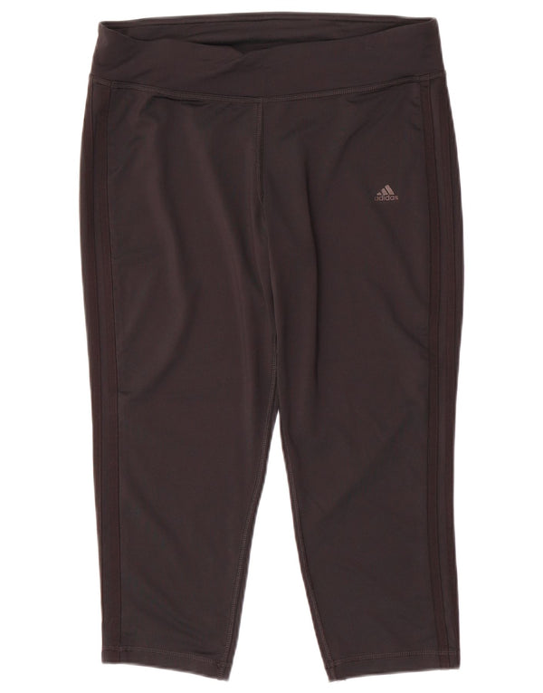 Adidas Γυναικεία Κάπρι Κολάν UK 16 Large Μαύρο Πολυεστέρας