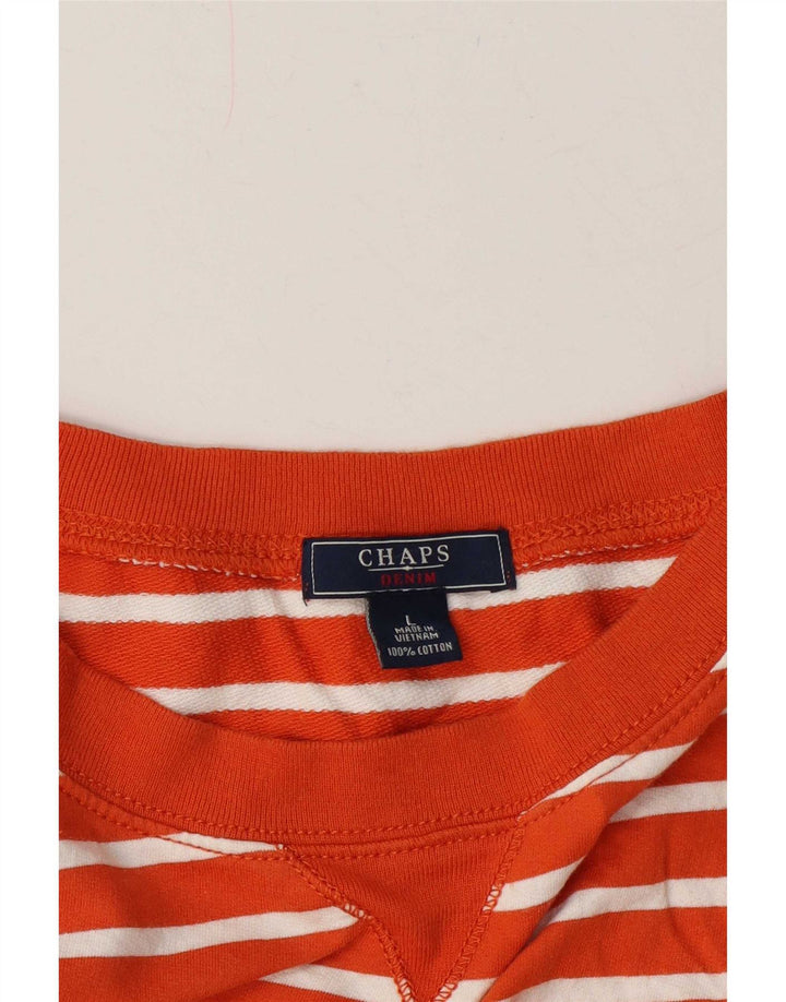 Chaps Γυναικεία φούτερ Jumper UK 16 Μεγάλο πορτοκαλί βαμβακερό ριγέ