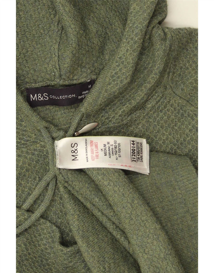 Marks & Spencer Γυναικείο πουλόβερ με κουκούλα ζακέτα UK 14 Μεσαίο πράσινο πολυεστέρα
