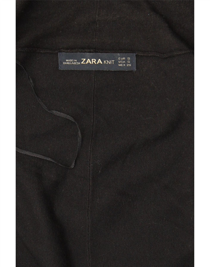 Zara Γυναικείο Ανοιχτό Ζακέτα UK 10 Small Black