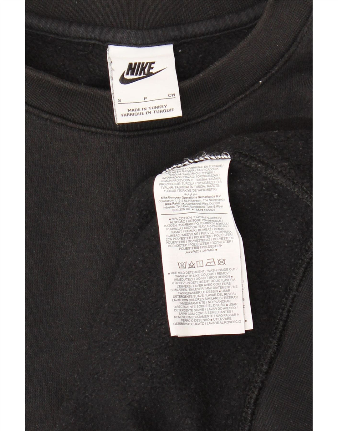 Ανδρικό γραφικό φούτερ NIKE Jumper Μικρό μαύρο βαμβακερό