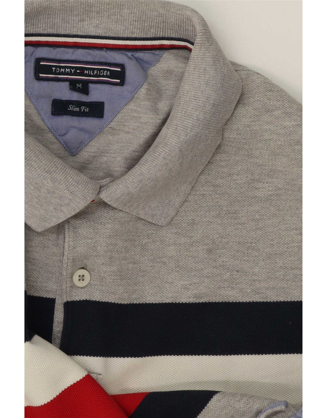Tommy Hilfiger Ανδρικό πουκάμισο Polo Slim Fit Medium Grey Colourblock