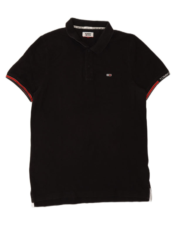 Tommy Hilfiger Ανδρικό πουκάμισο Polo Slim Fit XL μαύρο βαμβακερό