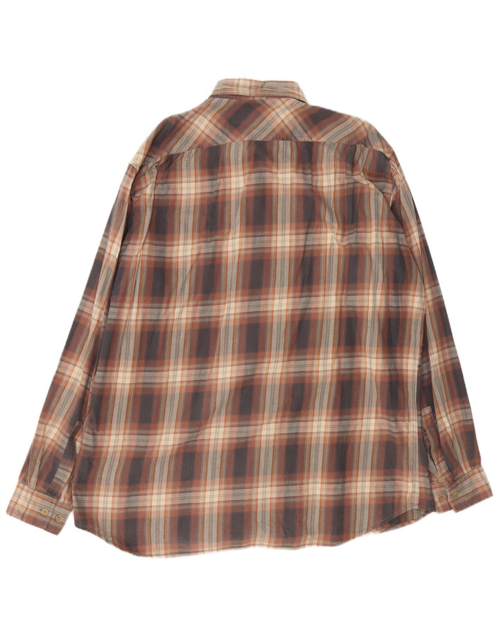 MARLBORO CLASSICS Ανδρικό φανελένιο πουκάμισο XL Καφέ καρό βαμβακερό