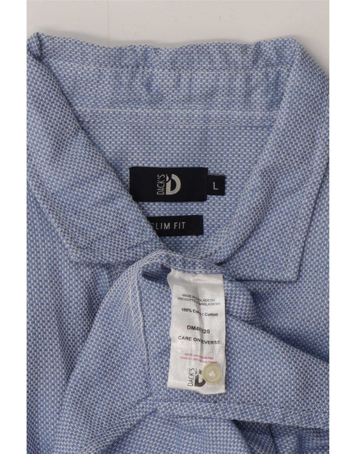 Ανδρικό πουκάμισο Dack's Slim Fit μεγάλο μπλε βαμβακερό