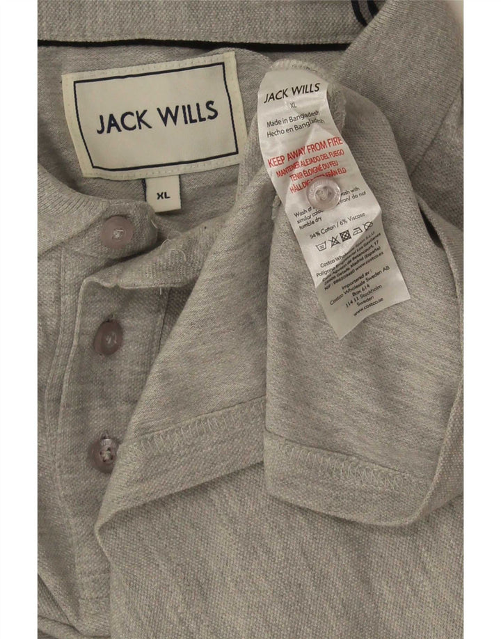 Jack Wills Ανδρικό Πόλο Μπλουζάκι XL Γκρι βαμβακερό