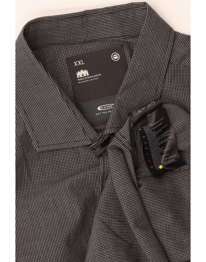 Ανδρικό πουκάμισο G-Star 2XL Γκρι βαμβακερό Gingham