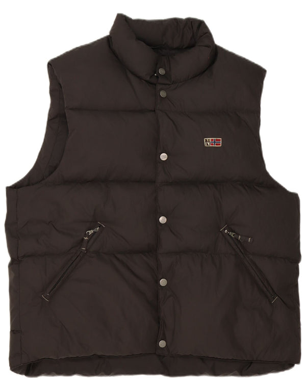 Napapijri Mens Geographic Graphic Padded Gilet UK 40 Large Brown Polyamide