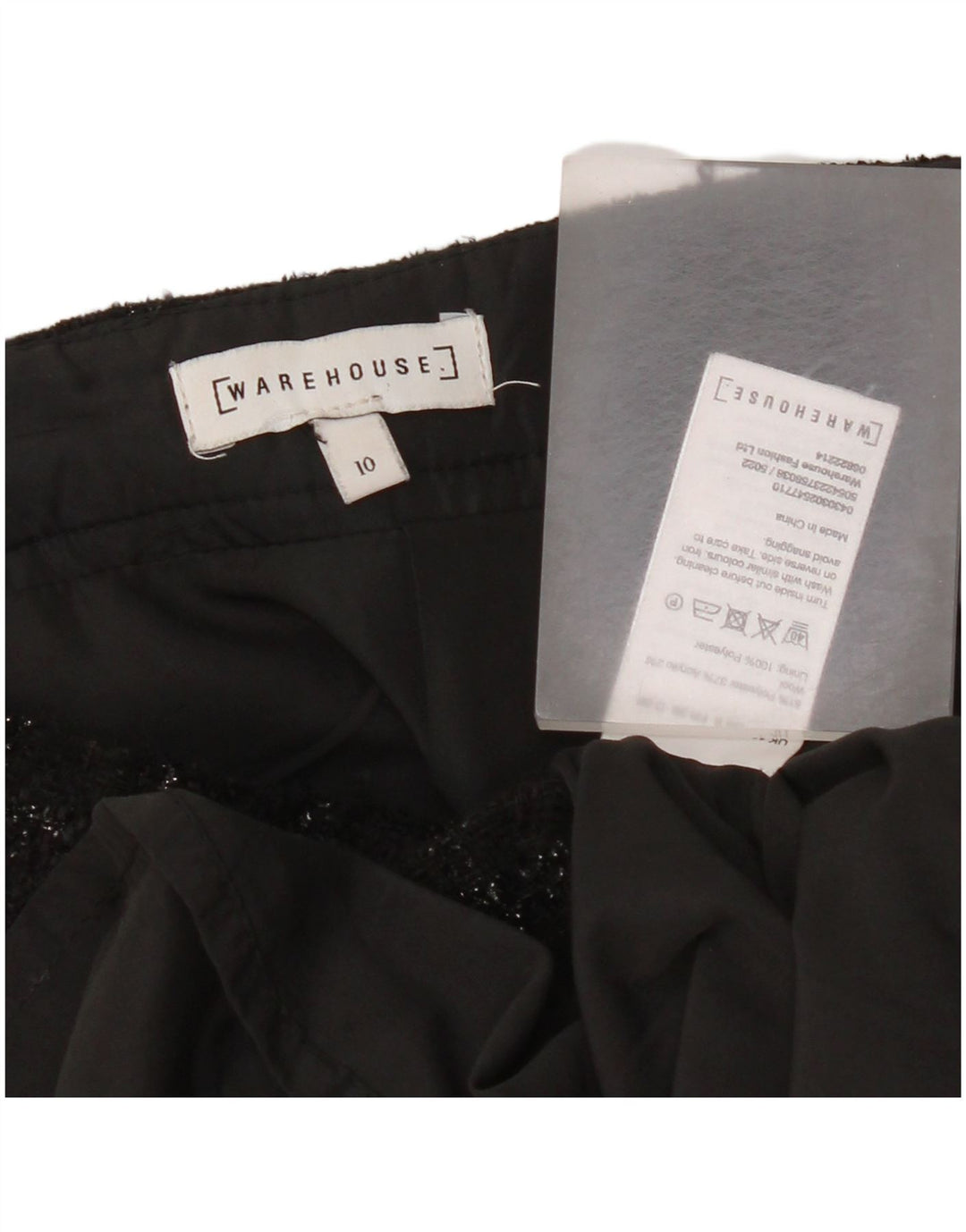 Warehouse Γυναικεία Μίνι Φούστα UK 10 Small W28 Black Check Polyester