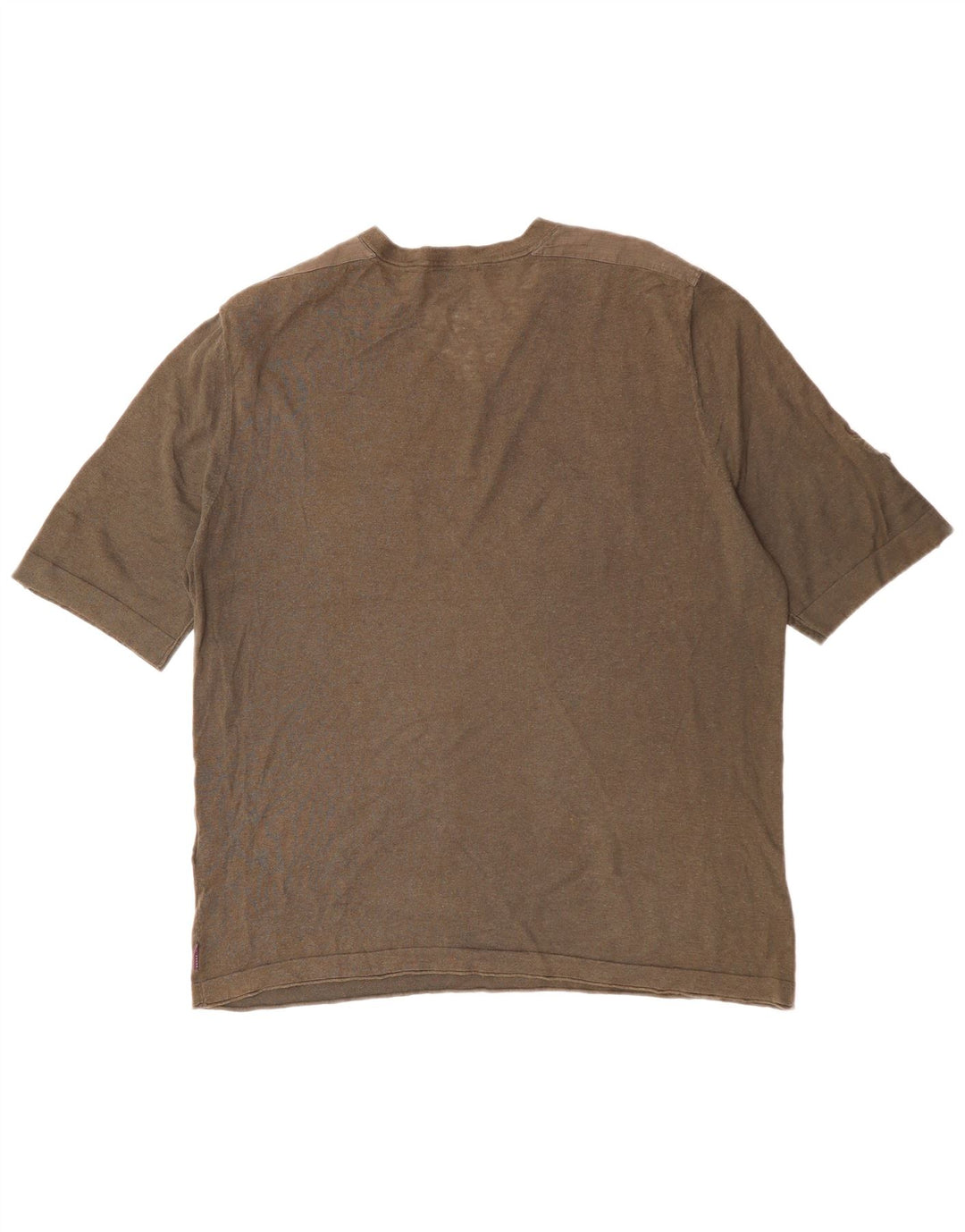 TED BAKER Ανδρικό T-Shirt Top Size 6 2XL Χακί Βαμβακερό