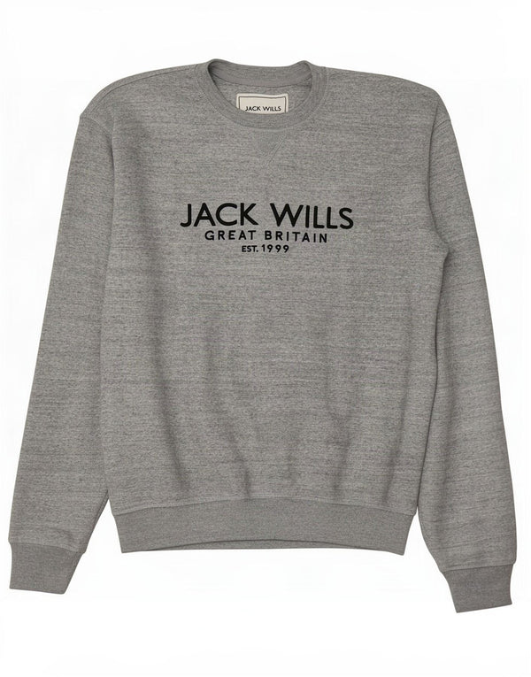 Ανδρικό φούτερ Jack Wills με γραφικό φαρδύ μπλουζάκι Jumper XS Γκρι βαμβακερό