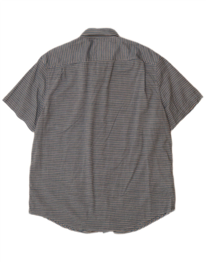 Ανδρικό κοντομάνικο πουκάμισο PENGUIN Βαμβακερό με μεγάλο μπλε ρίγες