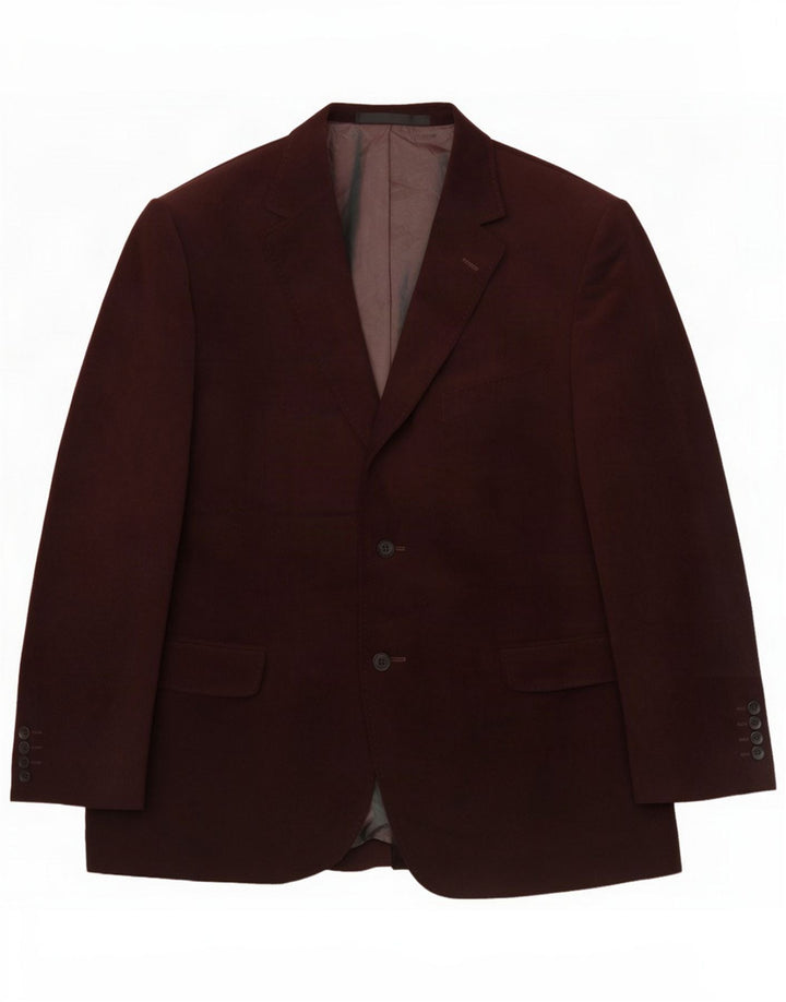 Marks & Spencer Ανδρικό κοντό σακάκι 2 κουμπιών UK 44 XL Maroon Polyester
