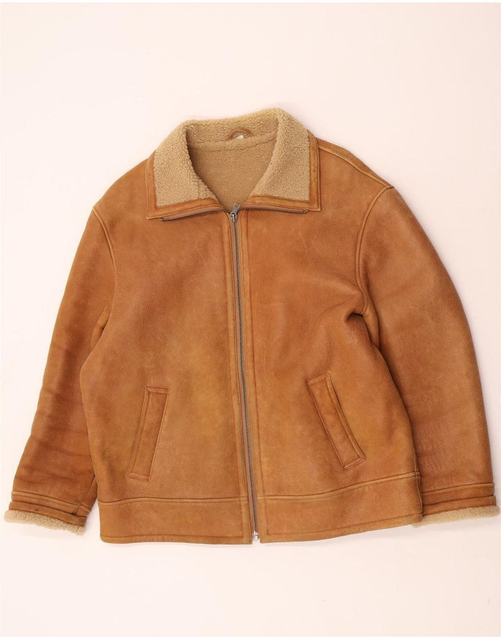 David Moore Ανδρικό Shearling Jacket EU 50 Large Brown Shearling