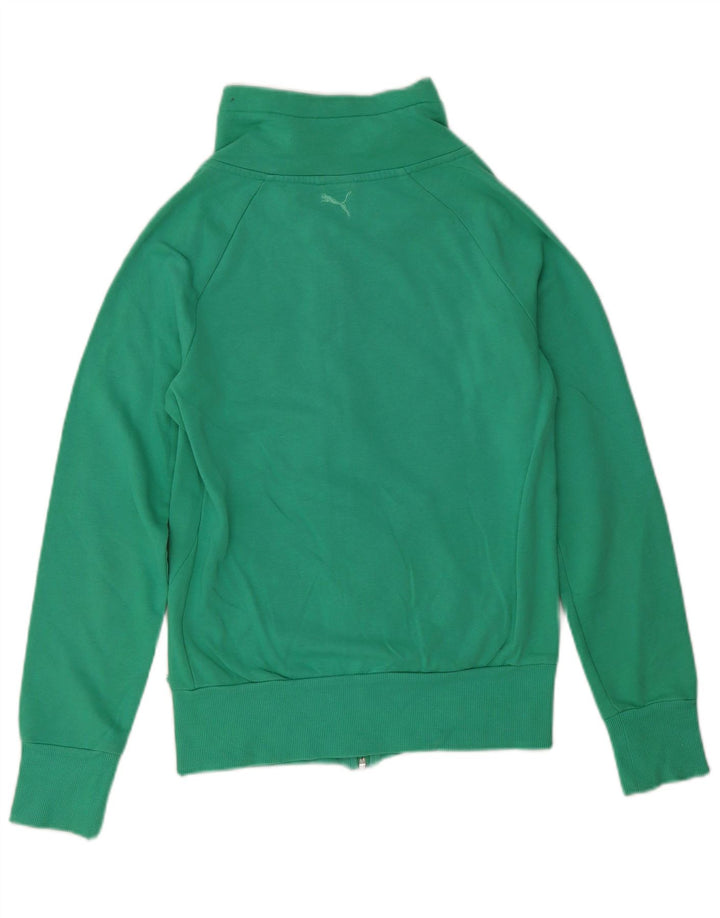 Γυναικεία αθλητική φόρμα γραφικών Puma Top Jacket UK 10 Small Green Cotton