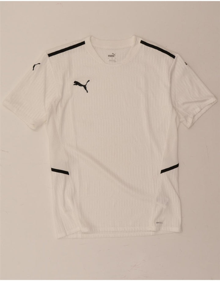 PUMA Mens T-Shirt Top Medium White Polyester Vintage Puma and Second-Hand Puma from Messina Hembry 