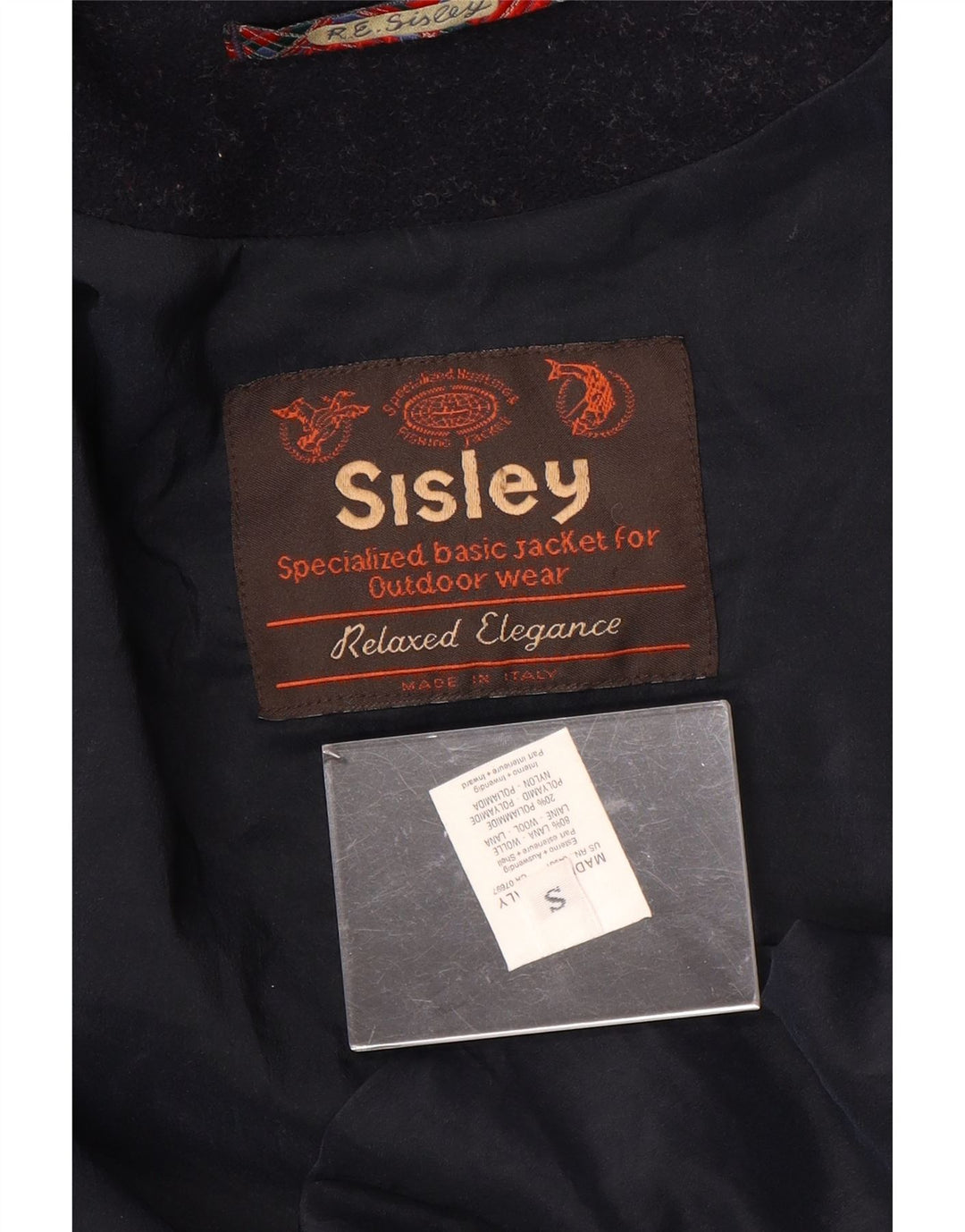 Sisley Ανδρικό παλτό με κουκούλα Duffle Relaxed Elegance UK 36 Small Navy Blue Wool