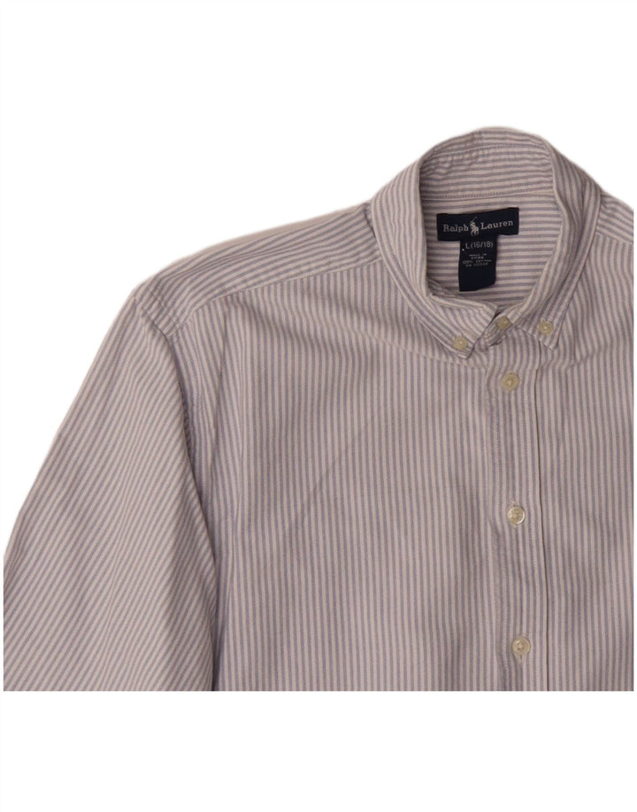 RALPH LAUREN Αγόρι πουκάμισο 15-16 ετών μεγάλο μπλε βαμβακερό ρίγες