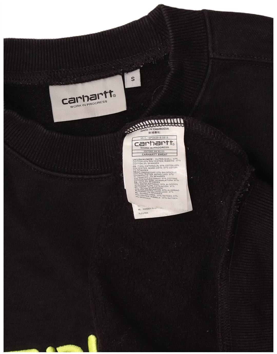 Ανδρικό γραφικό φούτερ Carhartt Jumper Μικρό μαύρο βαμβακερό
