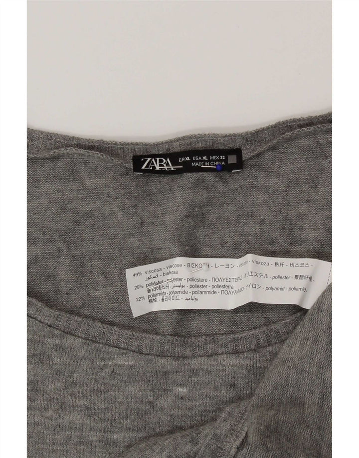 Zara Γυναικείο Γιλέκο Τοπ UK 18 XL Γκρι βισκόζη