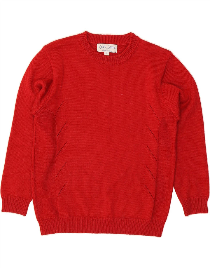 LADY LAURA Womens Oversized Crew Neck Jumper Sweater US 3 Small Red Vintage Lady Laura and Second-Hand Lady Laura from Messina Hembry 