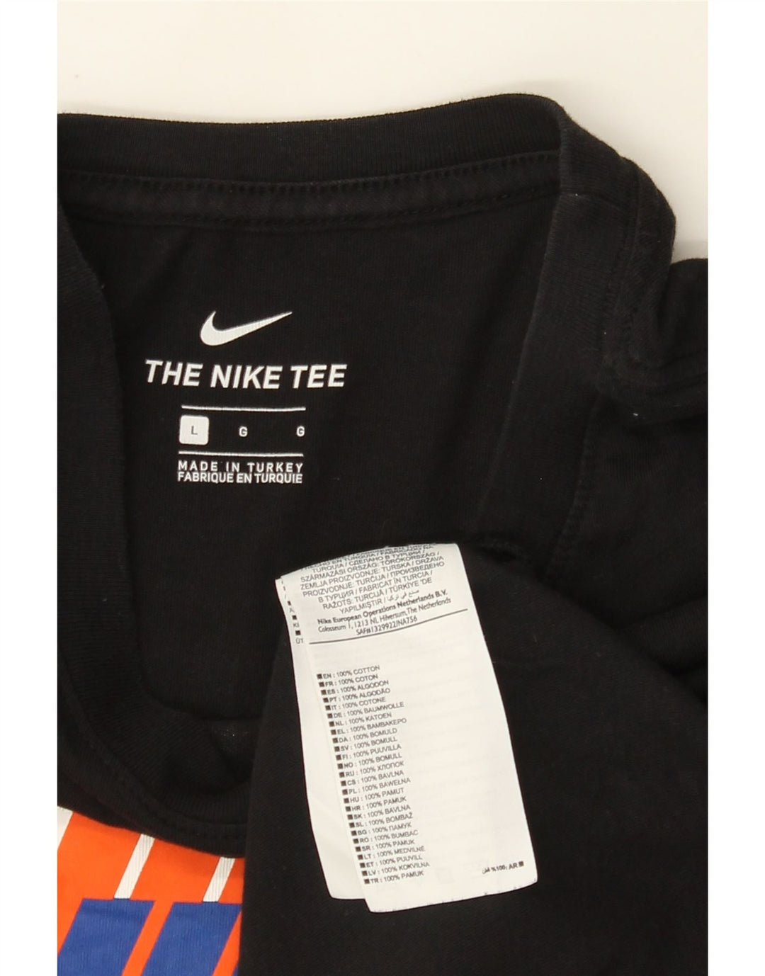 Ανδρικό γραφικό μπλουζάκι Nike, μεγάλο μαύρο βαμβακερό