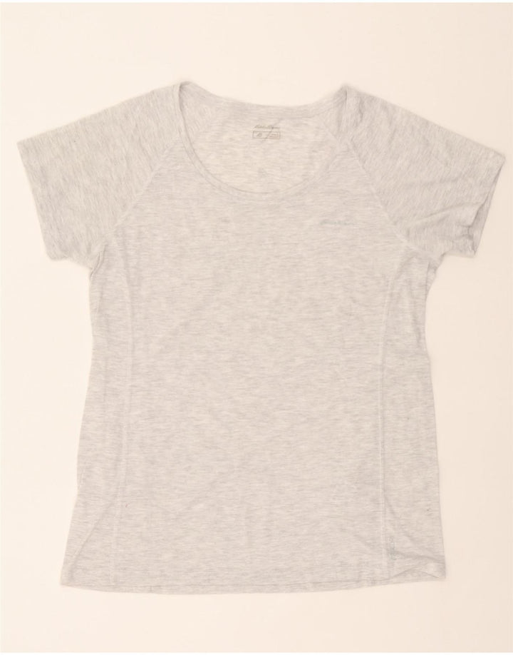 EDDIE BAUER Womens T-Shirt Top UK 14 Large Grey Polyester Vintage Eddie Bauer and Second-Hand Eddie Bauer from Messina Hembry 
