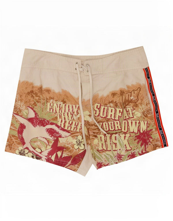 Dolce & Gabbana Mens Graphic Swimming Shorts Medium White Cotton