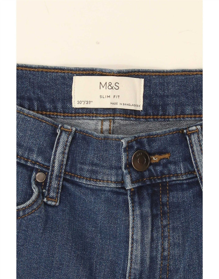 Marks & Spencer Γυναικείο Slim Jeans W30 L31 Blue Cotton