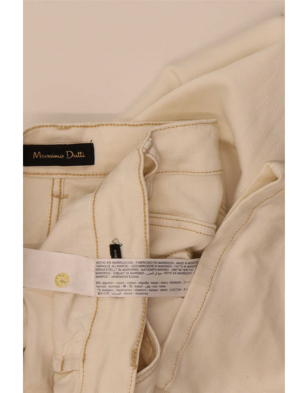 Massimo Dutti Γυναικείο ίσιο τζιν EU 40 Medium W30 L29 Off White Βαμβακερό