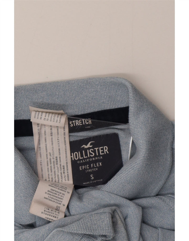 Ανδρικό μπλουζάκι πόλο HOLLISTER Μικρό μπλε βαμβακερό